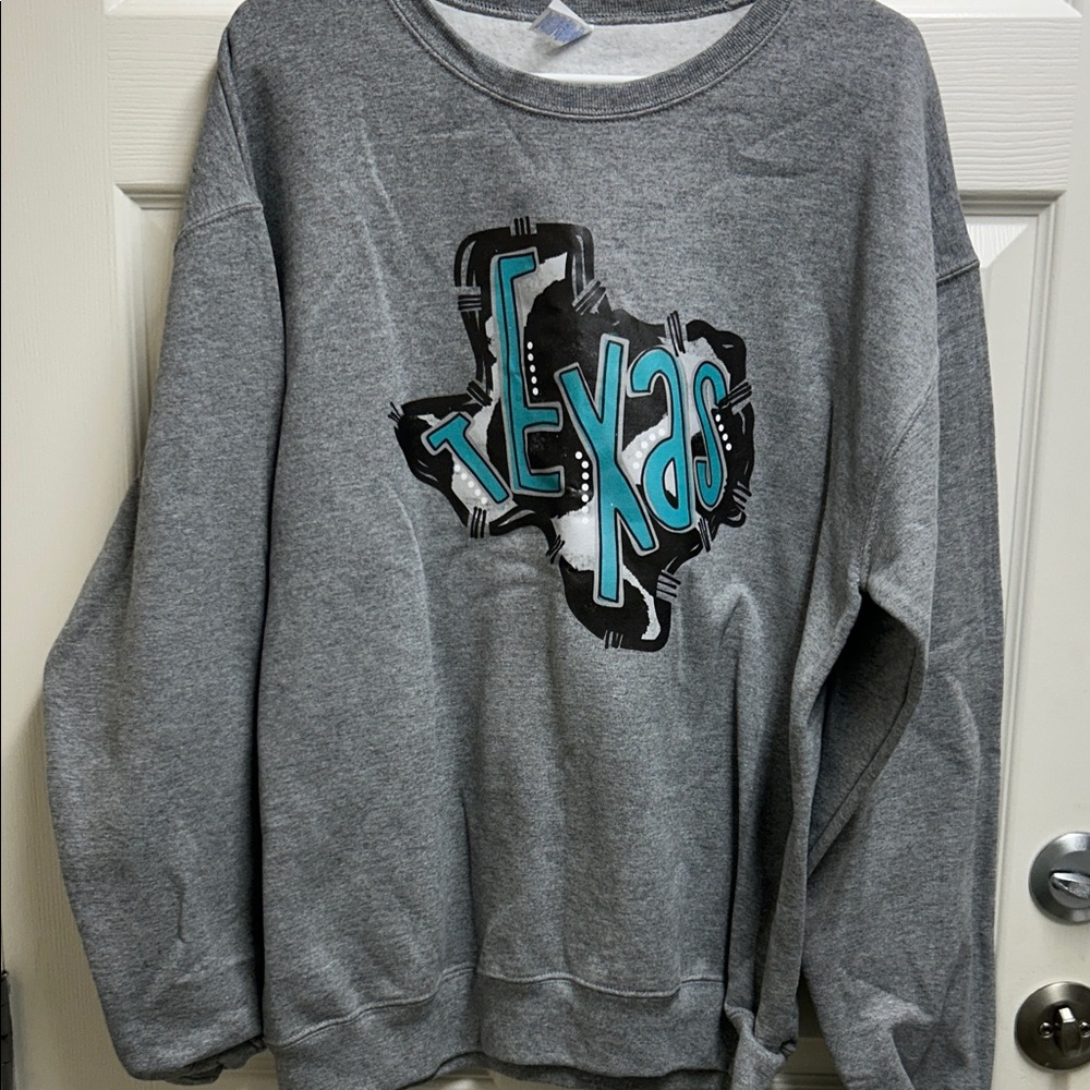 Gray Texas Graphic Sweater